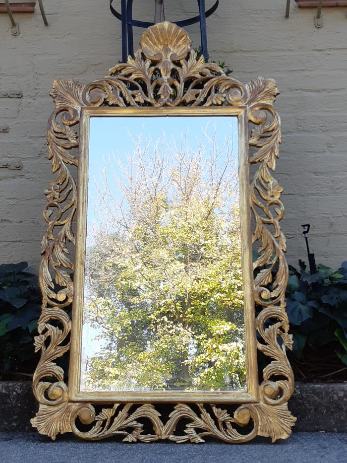 Ornate carved Mirror Gilded with  Gold Leaf