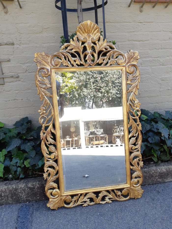 Ornate carved Mirror Gilded with  Gold Leaf - Image 4