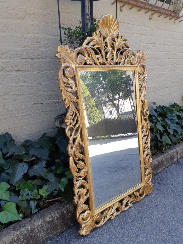 Ornate carved Mirror Gilded with  Gold Leaf - Image 5