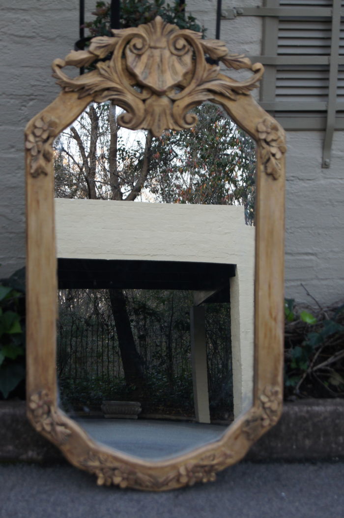 Ornate Gilded Mirror with Crown - Image 3