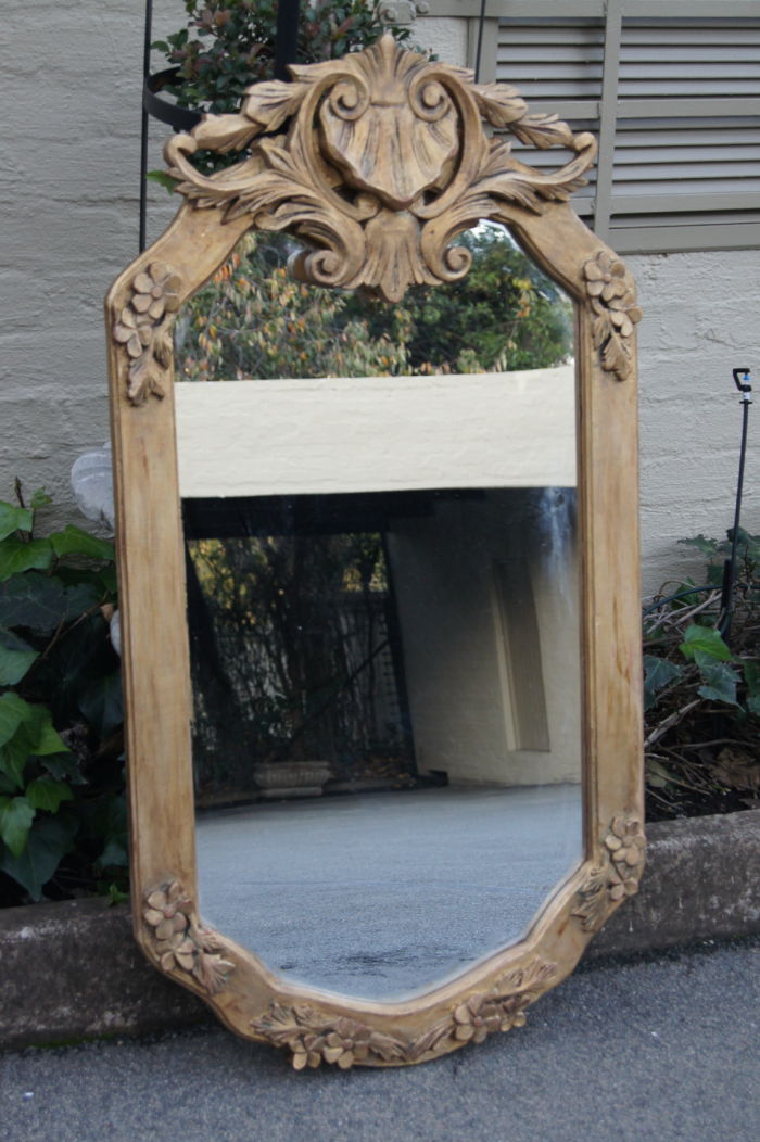 Ornate Gilded Mirror with Crown