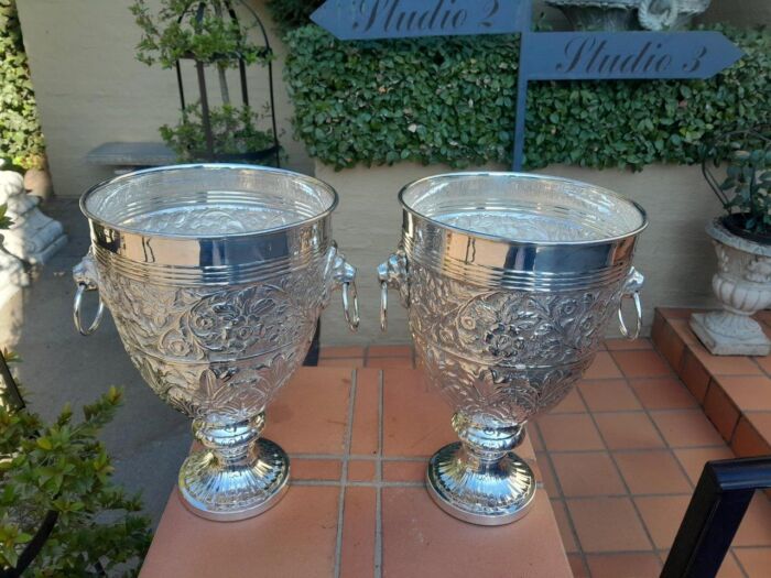 A 19th Century Pair Of Silver Plate Anglo Indian Wine Coolers - Image 4