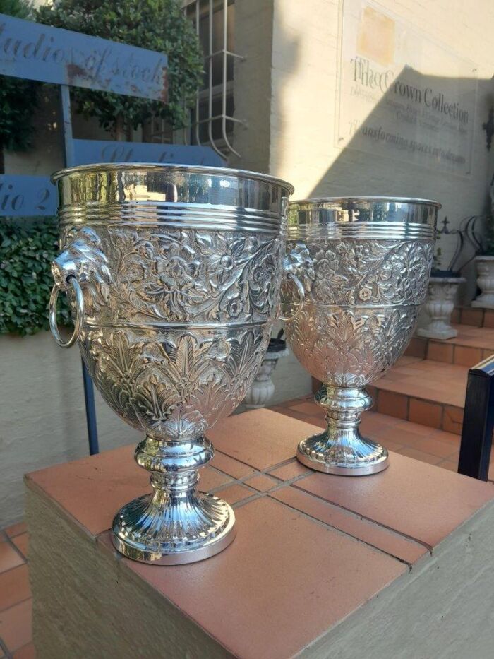 A 19th Century Pair Of Silver Plate Anglo Indian Wine Coolers - Image 6