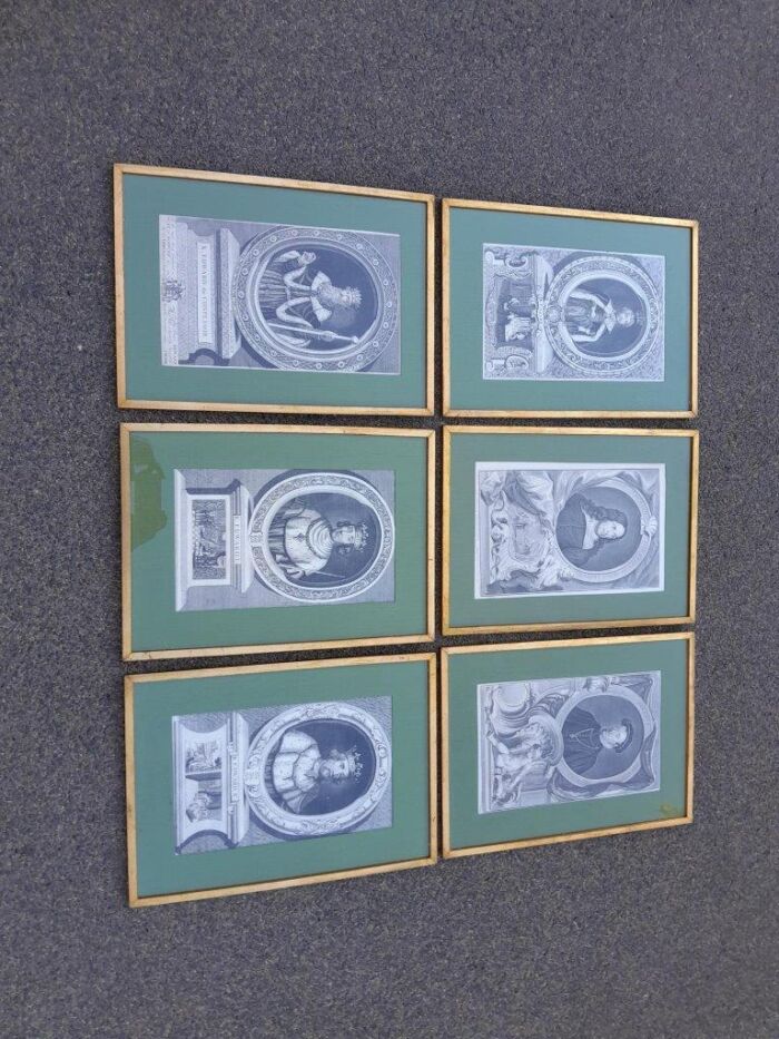 A 20th Century Set Of Six Gilt Framed Antique Engravings - Image 2