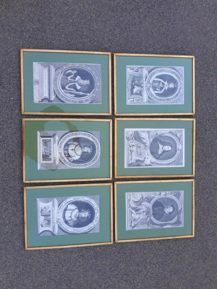 A 20th Century Set Of Six Gilt Framed Antique Engravings - Image 3