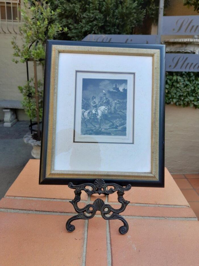 A 20th Century Framed Etching of Napoleon on Easel