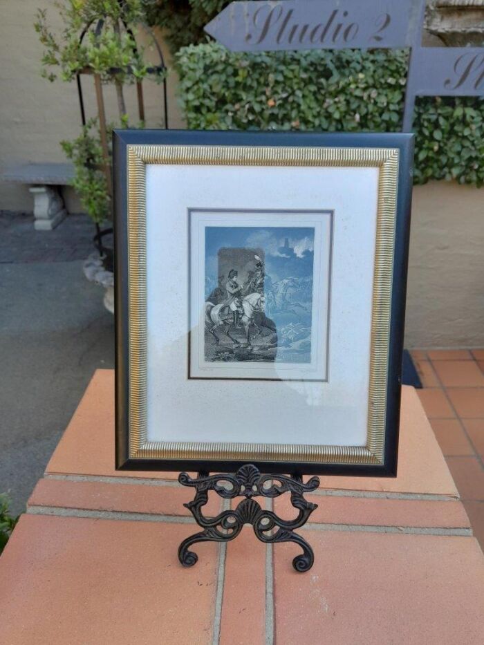 A 20th Century Framed Etching of Napoleon on Easel - Image 2