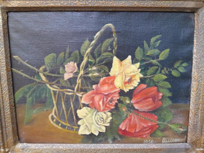 A Mid 20th Century Floral Oil Painting In Ornately Gilded Frame. Purchased In France - Image 5