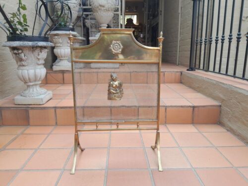 A 20TH Century Brass Fire Screen