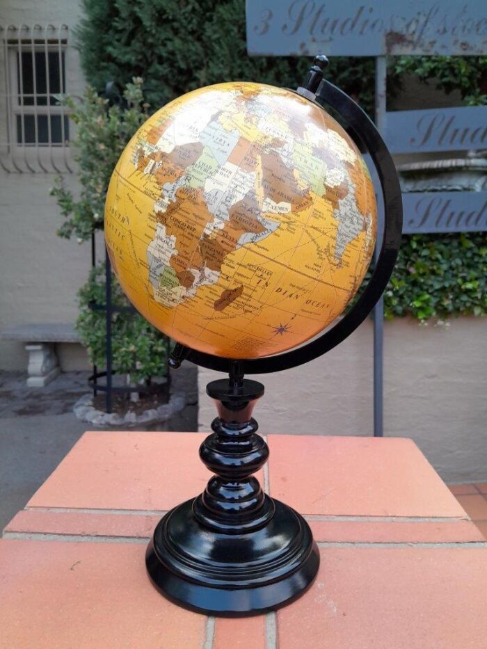 A 20th Century Library Globe on Wooden Stand