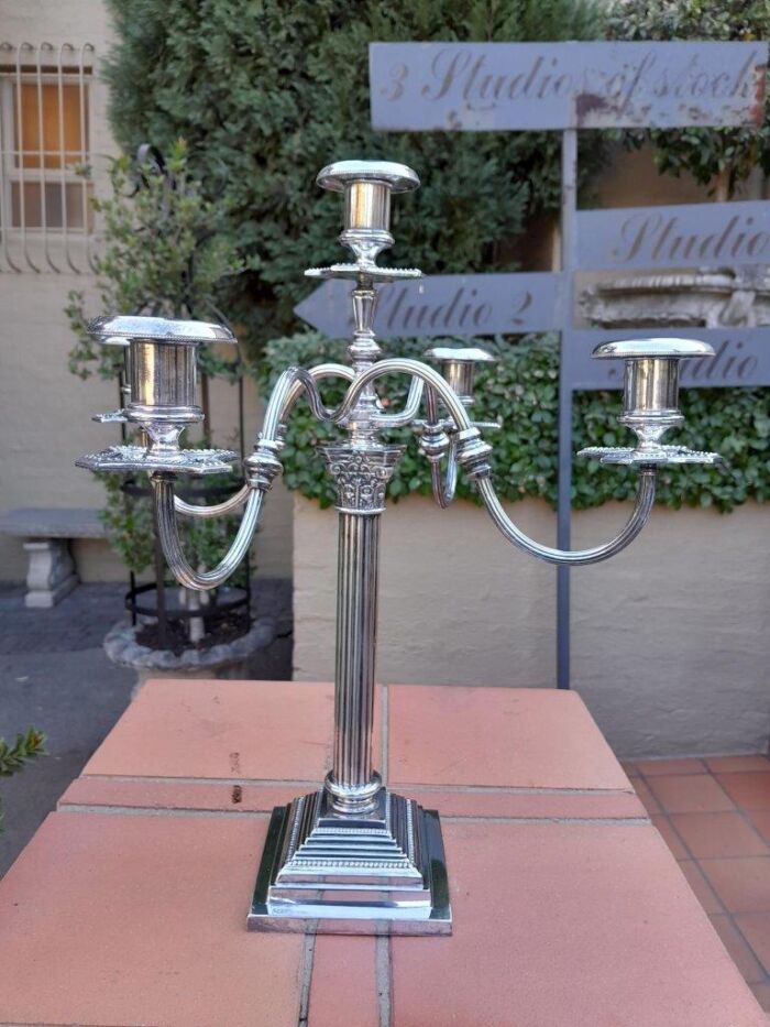 A 20th Century Mappin & Webb Electroplated Candelabra