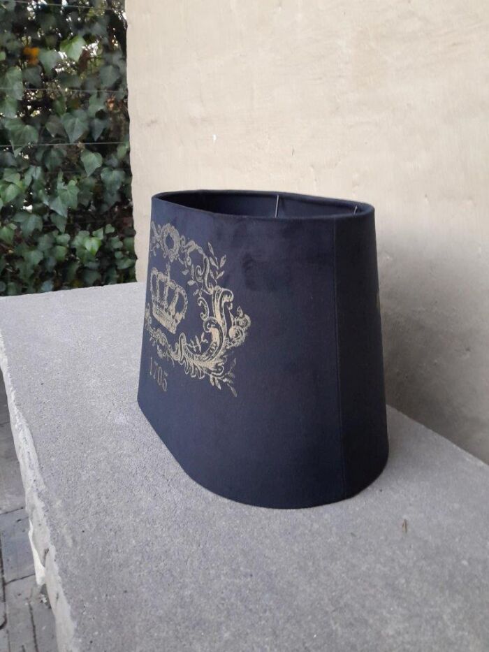 A Black And Gold Crown Hand-Made Lampshade - Image 5