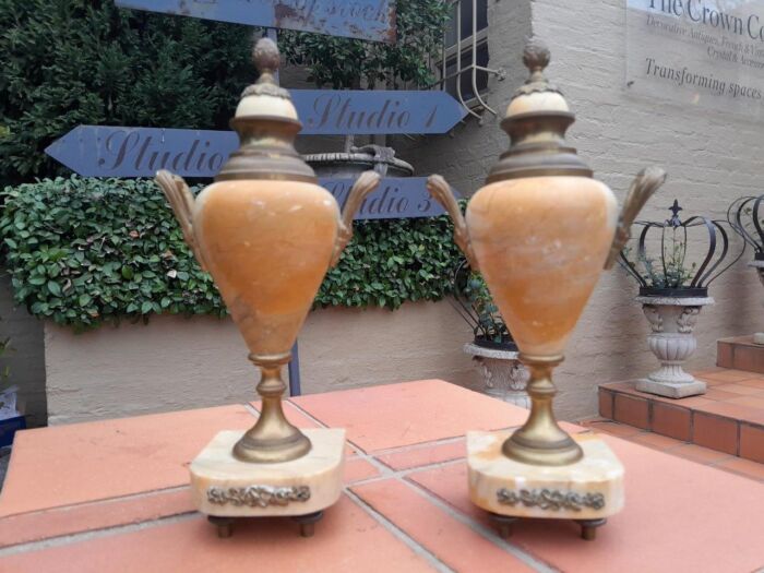 A 19th Century French Pair of Marble and Gilt Urns ND