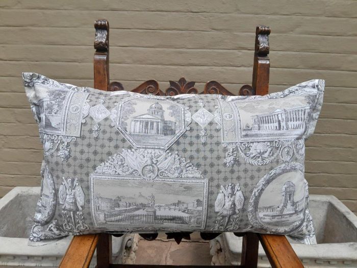 Scatter Cushion With Imported Architectural Design Grey / Cream Fabric and 1x Long Shape Scatter Cushion also available - Image 5