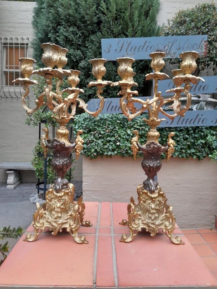 A Pair Of 20th Century French Style Candelabras - Image 2