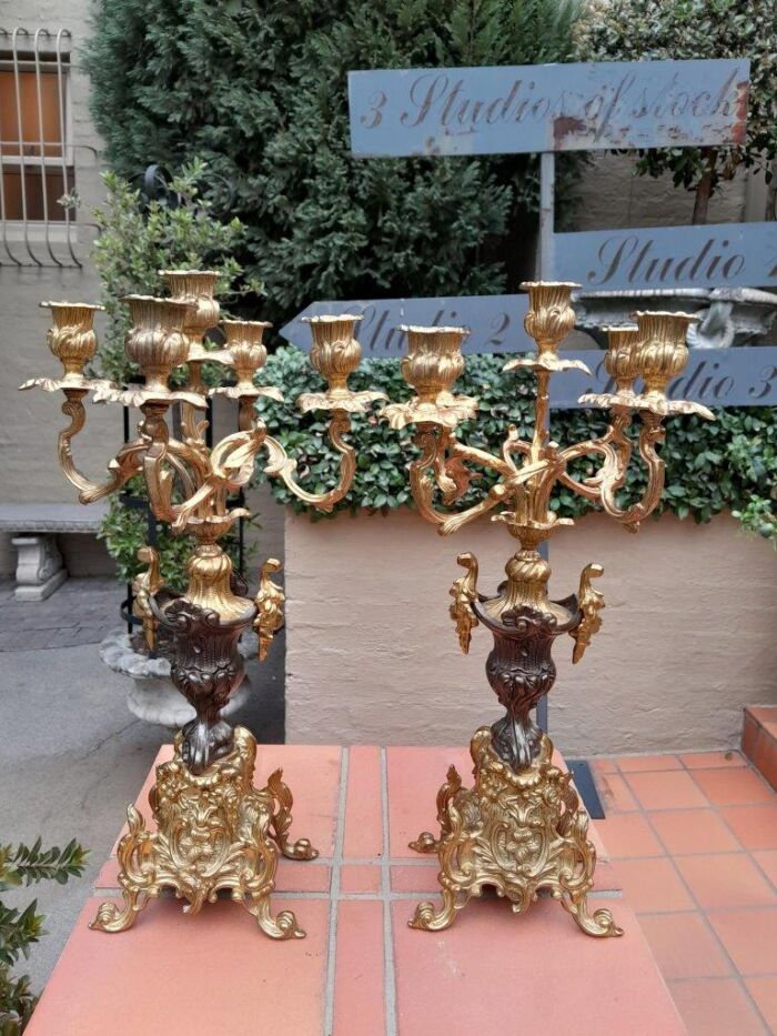 A Pair Of 20th Century French Style Candelabras - Image 3