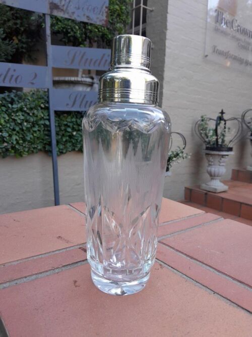 A 20th Century Silver-Plate And Crystal Cocktail Shaker