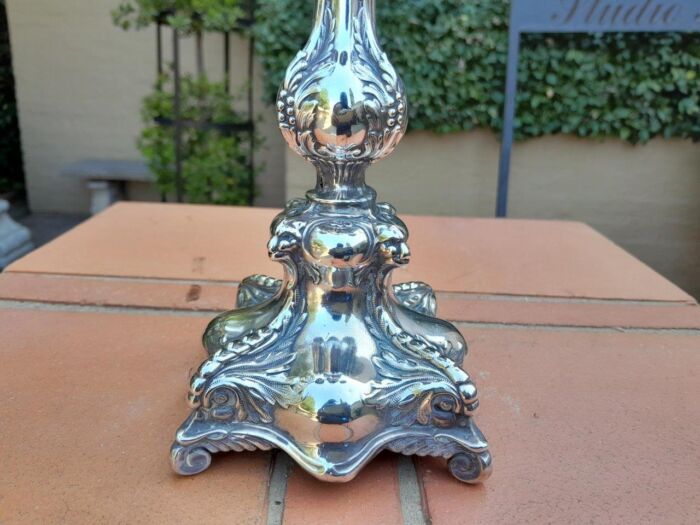 An Antique Victorian Silver-Plate Candelabra on Feet - Image 5