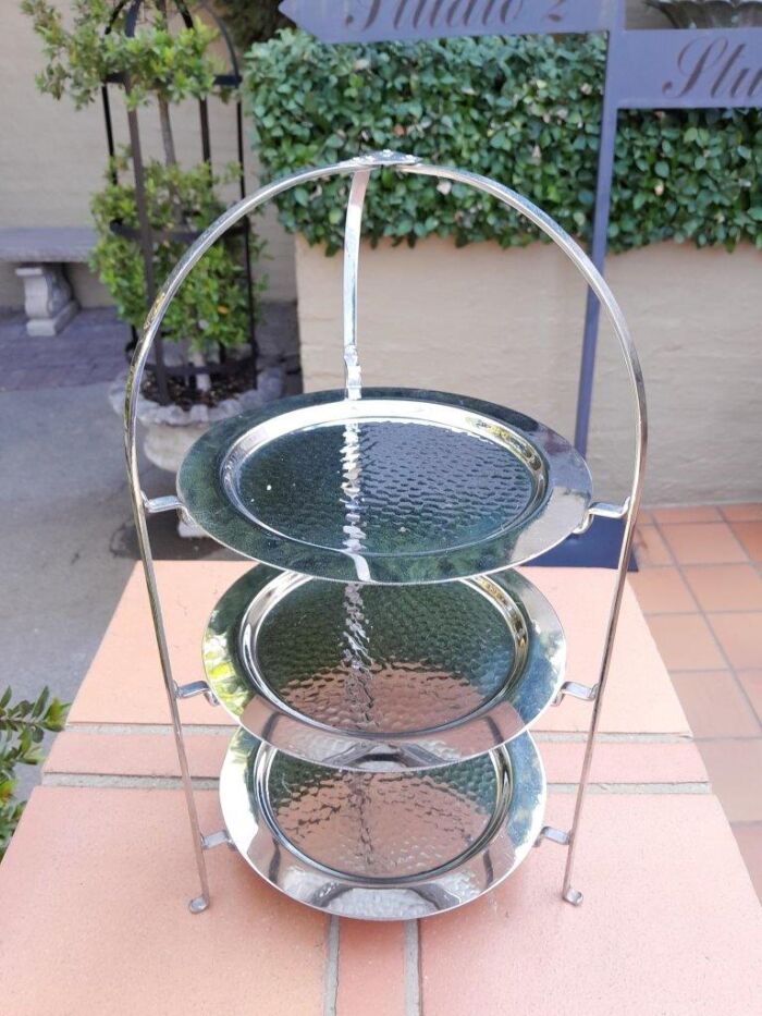 A 20th Century Silver-Plate Cake / Food Circular Stand - Image 3