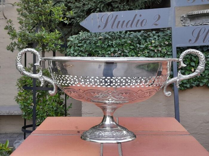 A 20th Century Large Silver-Plate Centre Bowl With Handles