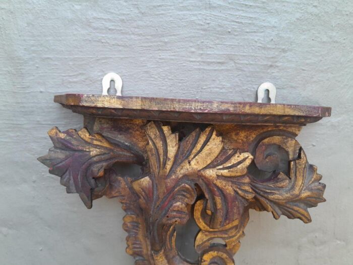 A 20th Century French Style Pair Of Ornately Carved Giltwood Wall Sconces ND - Image 5