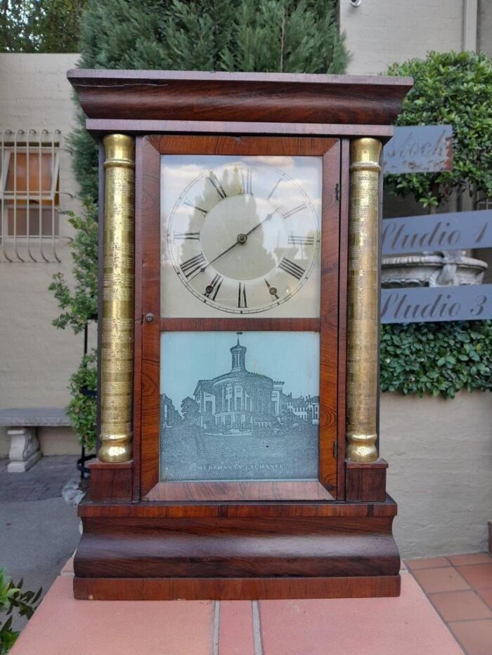 A Rare Antique Chauncey-Jerome Walnut Clock