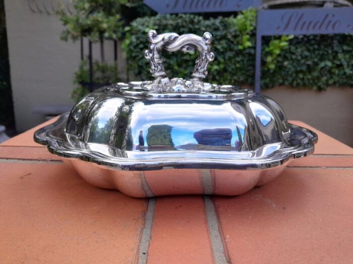 A 20th Century Electroplate Entrée Dish With Cover