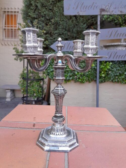 A Christofle Silver Plate Candelabra