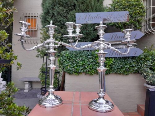 A 20th Century Pair Of Silver Plate Candelabra