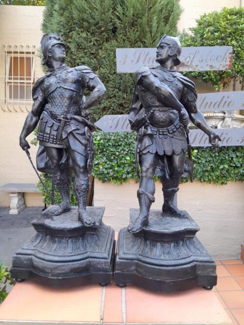 A 20th Century Pair Of Spelter Soldier Statues