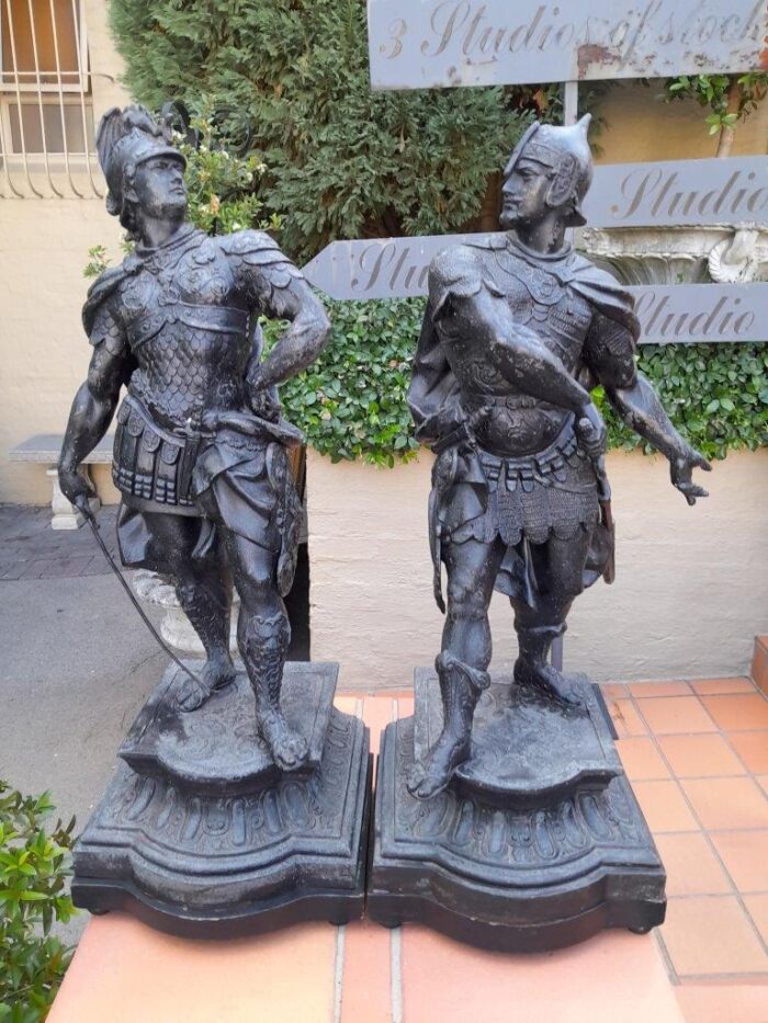 A 20th Century Pair Of Spelter Soldier Statues - Image 2