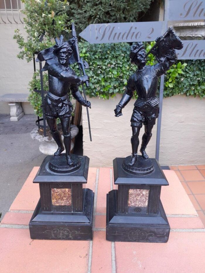 A 20th Century Pair Of Spelter Soldier Statues - Image 2