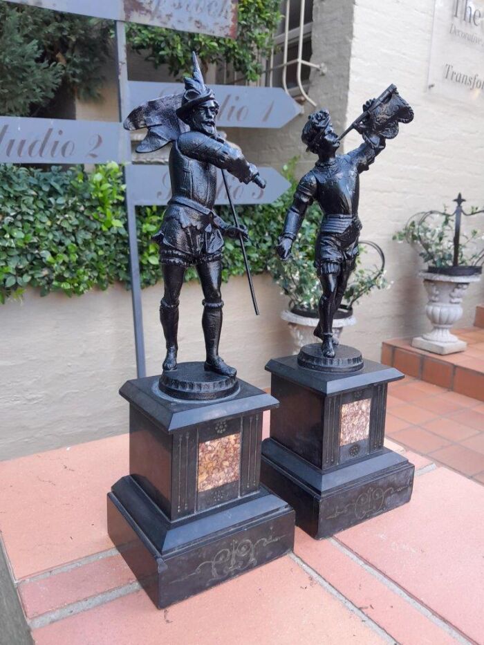 A 20th Century Pair Of Spelter Soldier Statues - Image 3