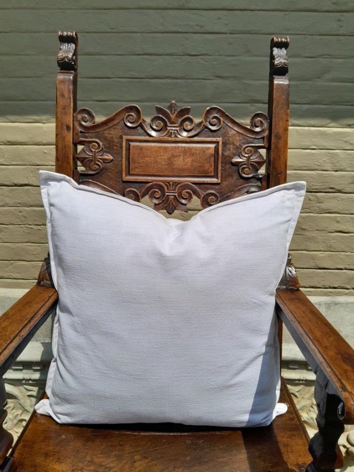 An English White Linen Cushion - Image 2