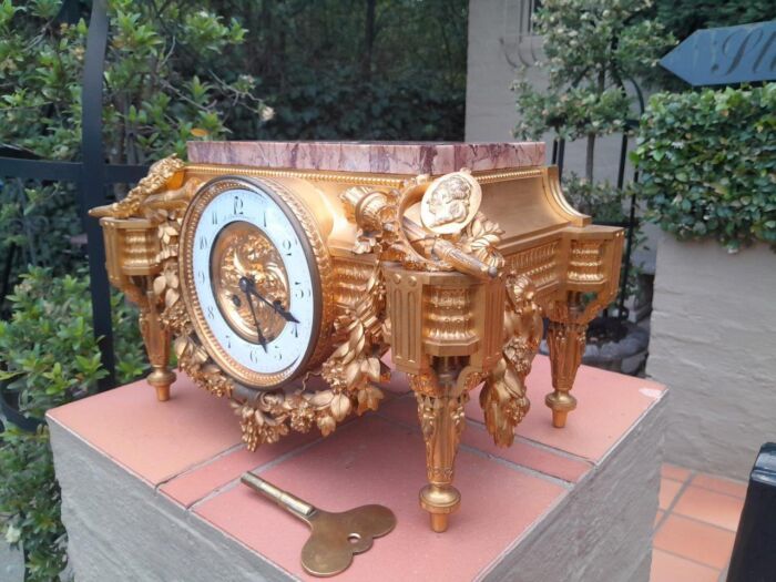 A 19th Century French Gilt Metal with Marble Top Clock - Image 3