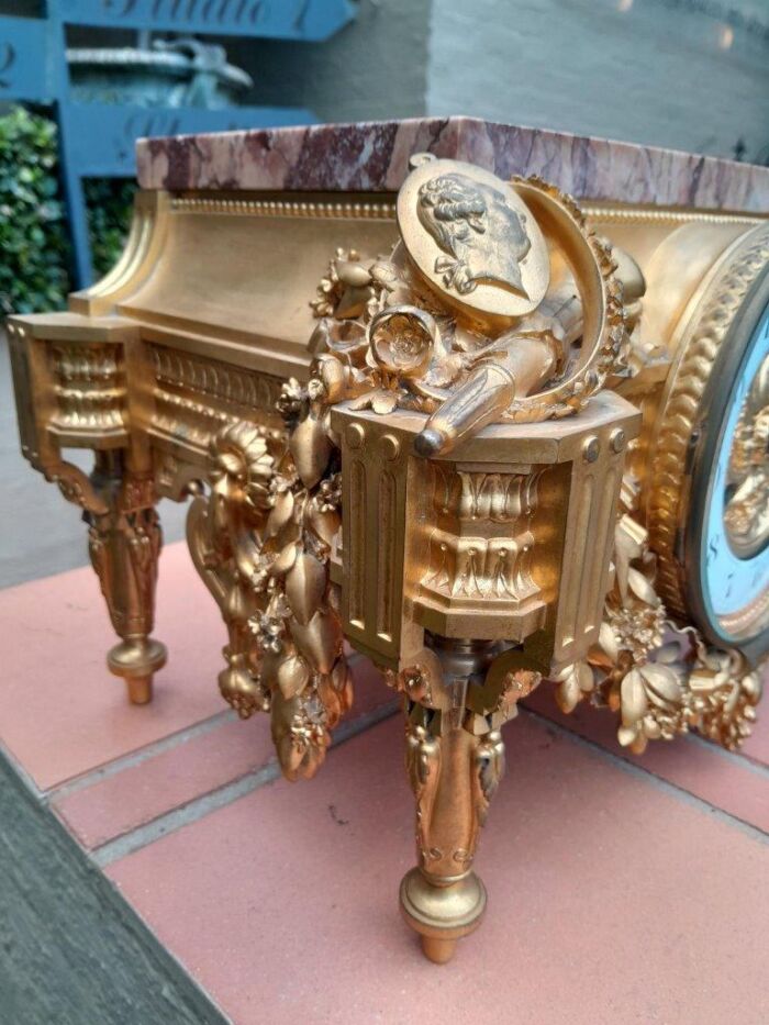 A 19th Century French Gilt Metal with Marble Top Clock - Image 5