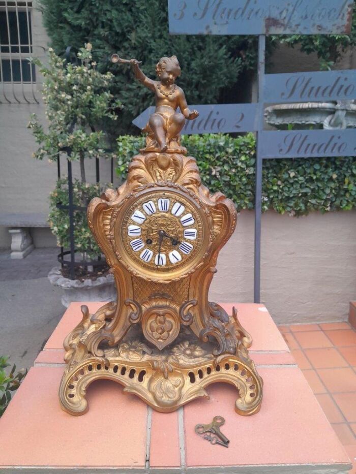 A 19th / 20th Century French Gilt Metal and Bronze Clock