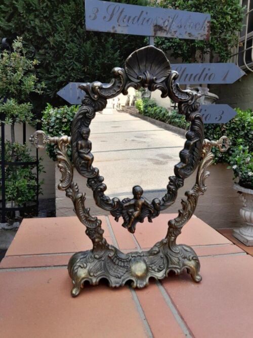 A 20th Century Brass Table Mirror