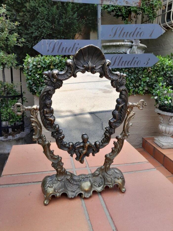 A 20th Century Brass Table Mirror - Image 2