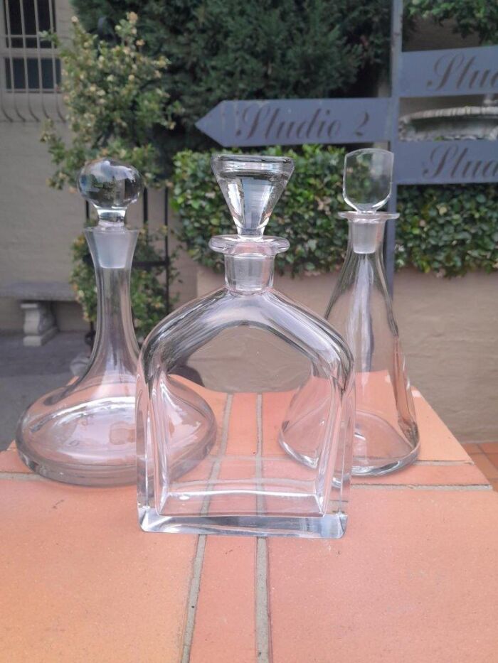 A Set of Three Glass Decanters - Image 2