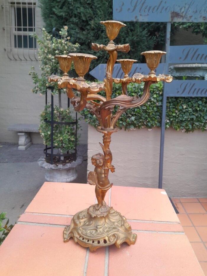 A 20th Century Pair of Gilt Metal Candelabra - Image 3