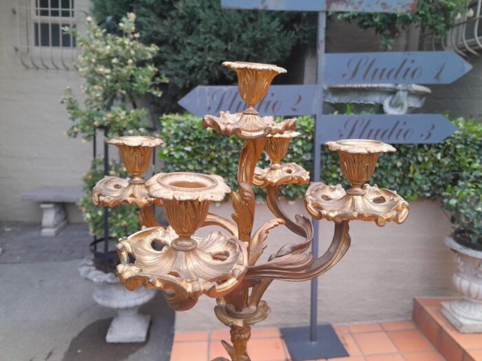 A 20th Century Pair of Gilt Metal Candelabra - Image 5