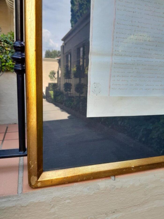 A 20th CenturyFramed Indenture With Seal - Image 4