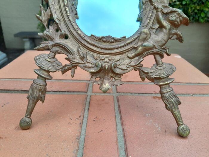 A Late 19th Century French Brass Mirror - Image 4