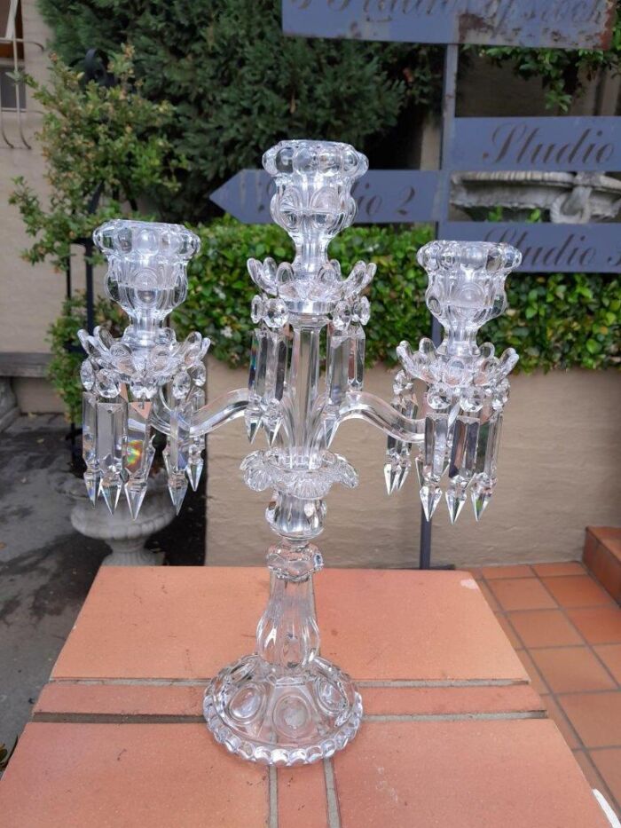 A 20th Century Cut Crystal Candelabra  - Image 2