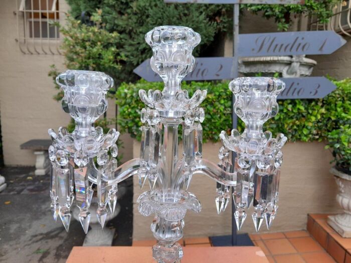 A 20th Century Cut Crystal Candelabra  - Image 4