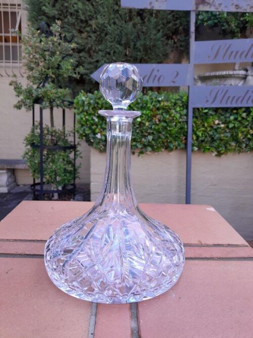 A Cut Crystal Ships Decanter