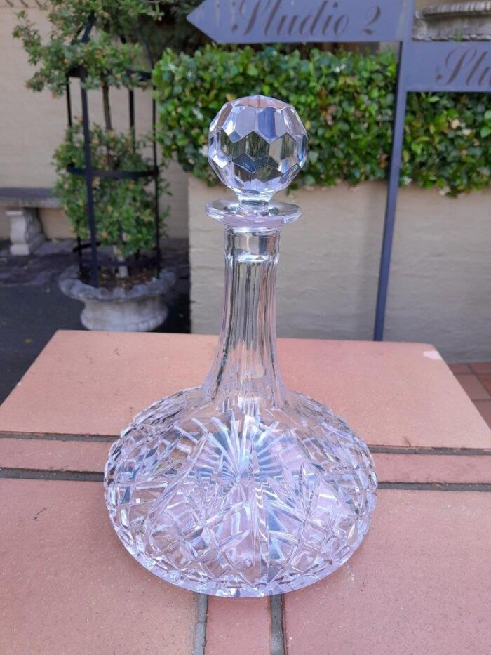 A Cut Crystal Ships Decanter - Image 2