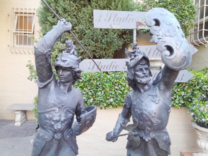 An Early 20th Century Pair of Spelter Warriors Signed  - Image 5