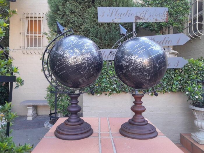 A 20TH Century Pair of World Globes